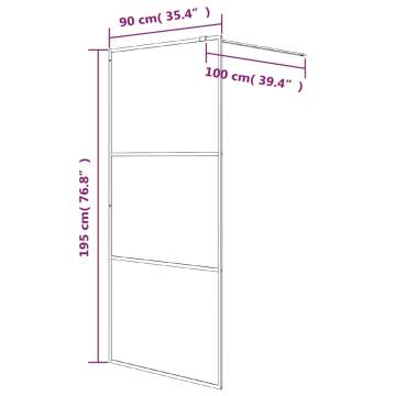 Modern Walk-in Shower Wall 90x195 cm Clear ESG Glass - White