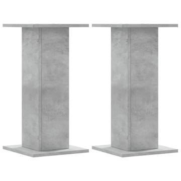 Concrete Grey Plant Stands - 2 pcs Engineered Wood 60 cm