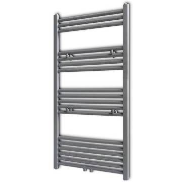 Grey Bathroom Central Heating Towel Rail Radiator 600x1160mm