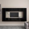  8 Piece TV Cabinet Set Black Engineered Wood Colour black Quantity in Package 1 Width 80 cm 