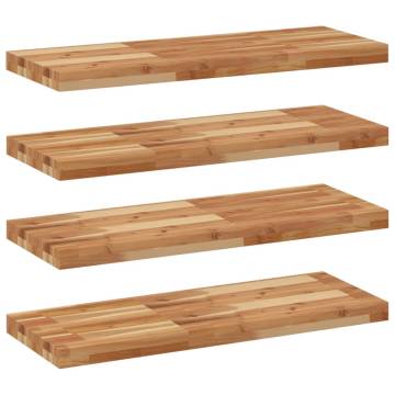 Floating Shelves 4 pcs Solid Acacia Wood - 100x30x4 cm