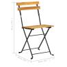 Folding Garden Chairs - 2 pcs Acacia Wood & Steel | HipoMarket