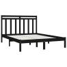 Black Solid Wood Bed Frame 135x190 cm | Stylish & Durable