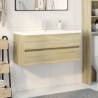 2 Piece Bathroom Furniture Set - Ceramic & Wood | HipoMarket