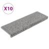 Stair Mats 10 pcs 65x21x4 cm Grey - Non-slip & Washable