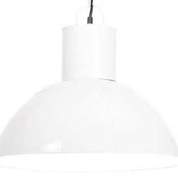 Hanging Lamp 25W White Round 48cm E27 - Unique Industrial Design