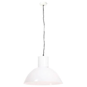 Hanging Lamp 25W White Round 48cm E27 - Unique Industrial Design