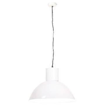 Hanging Lamp 25W White Round 48cm E27 - Unique Industrial Design