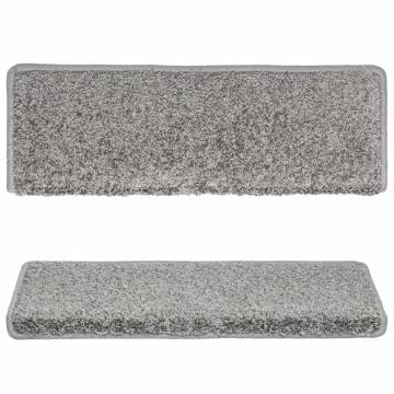 Stair Mats 10 pcs 65x21x4 cm Grey - Non-slip & Washable