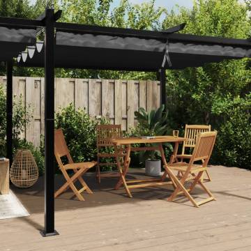 Stylish Garden Gazebo with Retractable Roof - 3x6m Anthracite