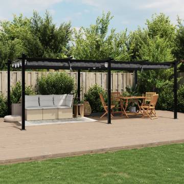 Stylish Garden Gazebo with Retractable Roof - 3x6m Anthracite