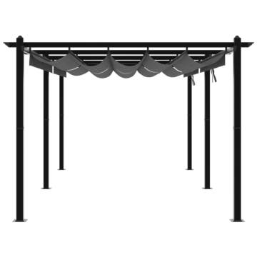 Stylish Garden Gazebo with Retractable Roof - 3x6m Anthracite