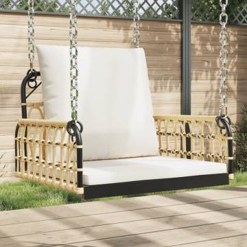 Swing Chair with Cushions - Poly Rattan & Steel - Hipomarket