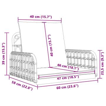 Swing Chair with Cushions - Poly Rattan & Steel - Hipomarket