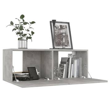 6 Piece Concrete Grey TV Cabinet Set - Stylish & Practical