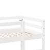 Loft Bed Frame with Desk White - 80x200 cm Solid Pine Wood