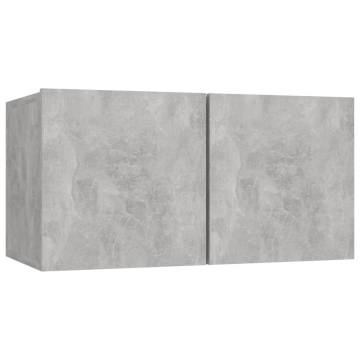 6 Piece Concrete Grey TV Cabinet Set - Stylish & Practical