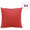 4 pcs Red Sofa Cushions 40x40 cm - Durable & Comfortable