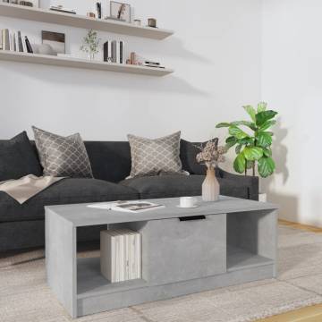 Stylish Concrete Grey Coffee Table | 102x50x36 cm | Hipomarket