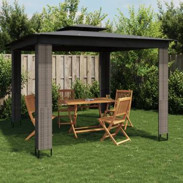 Gazebo with Double Roof Anthracite 2.94x2.94 m - Buy Now