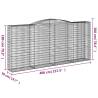 Arched Gabion Baskets - 5 pcs Galvanised Iron for Gardens