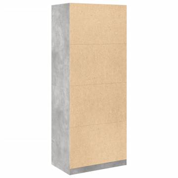 Stylish Concrete Grey Wardrobe | 80x50x200 cm Engineered Wood