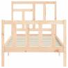 Small Single Bed Frame with Headboard - Solid Pine Wood