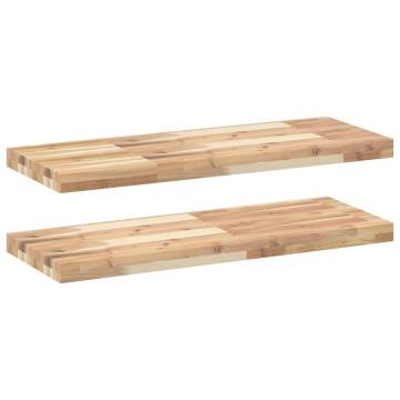 Floating Shelves 2 pcs - Solid Acacia Wood 80x30x4 cm