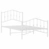 Elegant White Metal Bed Frame with Headboard & Footboard - 100x190