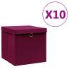  Storage Boxes with Covers 10 pcs 28x28x28 cm Dark Red Colour dark red with lids Quantity in Package 10 Number of 1 