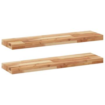 Elegant Floating Shelves - 2 pcs Solid Acacia Wood 100x20 cm