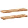 Elegant Floating Shelves - 2 pcs Solid Acacia Wood 100x20 cm