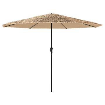 Garden Parasol with Steel Pole Brown - 388x388 cm | Hipo Market