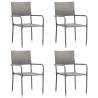  Garden Dining Chairs 4 pcs Stackable Grey Poly Rattan Colour grey Quantity in Package 4 