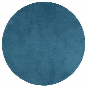 OVIEDO Turquoise Short Pile Rug Ø 80 cm - Stylish Comfort