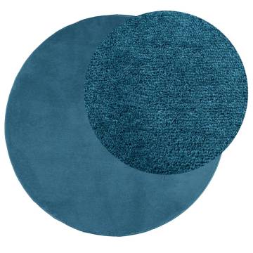 OVIEDO Turquoise Short Pile Rug Ø 80 cm - Stylish Comfort