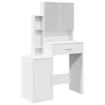 Stylish White Dressing Table with Cabinet - 80x35x132 cm