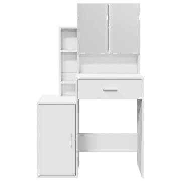 Stylish White Dressing Table with Cabinet - 80x35x132 cm