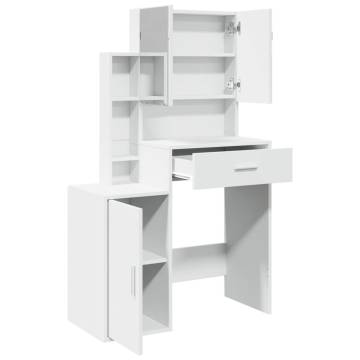 Stylish White Dressing Table with Cabinet - 80x35x132 cm