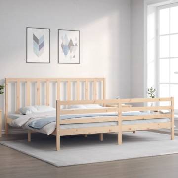 Super King Size Solid Wood Bed Frame with Headboard