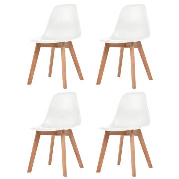 Dining Chairs Set of 4 - Modern White Plastic Design