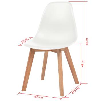 Dining Chairs Set of 4 - Modern White Plastic Design