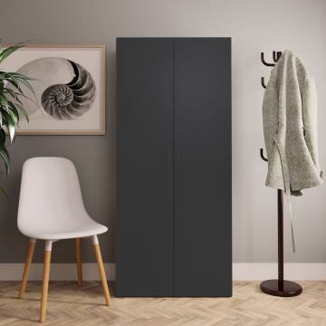 Elegant Grey Shoe Cabinet - 80x35.5x180 cm | HipoMarket