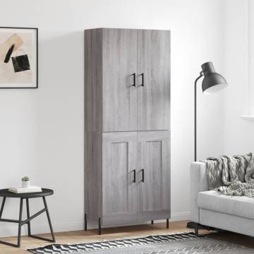 Stylish Highboard Grey Sonoma 69.5x34x180 cm - Hipo Market