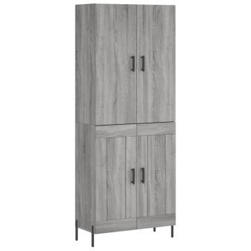 Stylish Highboard Grey Sonoma 69.5x34x180 cm - Hipo Market