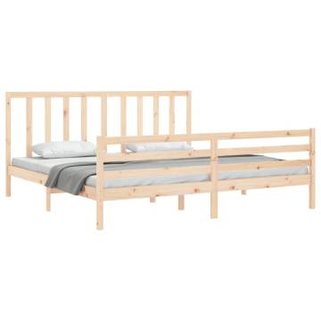 Super King Size Solid Wood Bed Frame with Headboard