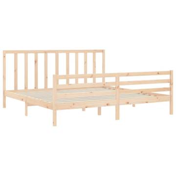 Super King Size Solid Wood Bed Frame with Headboard