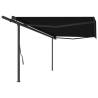 Manual Retractable Awning with Posts 5x3.5 m Anthracite Colour anthracite Size 5 x 3.5 m Quantity in Package 1 