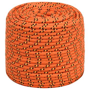 Boat Rope Orange 8mm 100m Polypropylene - Durable & Versatile