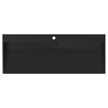 Wash Basin 120x46 cm - Matt Black Marble Sink for Bathrooms